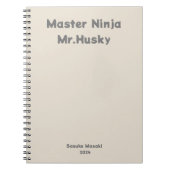 Schattige Ninja Master Husky custom Notitieboek Cr (Voorkant)