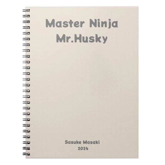 Schattige Ninja Master Husky custom Notitieboek Cr (Voorkant)