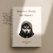 Schattige Ninja Master Husky custom Notitieboek Cr