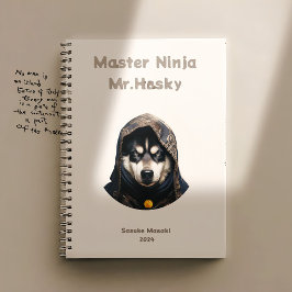 Schattige Ninja Master Husky custom Notitieboek Cr