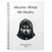 Schattige Ninja Master Husky custom Notitieboek Wi (Voorkant)