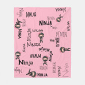  Schattige ninja meisjes roze Fleece Deken (Voorkant)