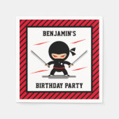 Schattige Ninja Warrior Kids Verjaardagsfeestpapie Servet (Voorkant)