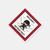 Schattige Ninja Warrior Kids Verjaardagsfeestpapie Servet (Hoek)