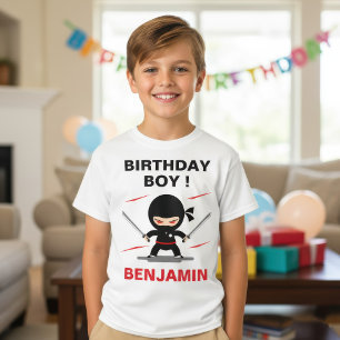 Schattige Ninja Warrior Verjaardagsfeest T-shirt