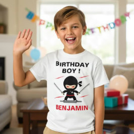 Schattige Ninja Warrior Verjaardagsfeest T-shirt