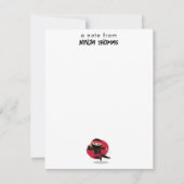 Schattige Ninja Warrior Zwarte & Rode Kinderen Aan Notitiekaartje (Voorkant)