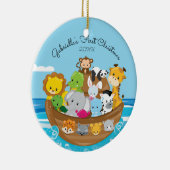 Schattige Noach's Ark Baby's 1e Kerst Ornament (Rechts)