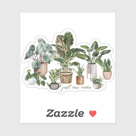 Schattige Nog één Plant Quote Vinyl Sticker (Vel)