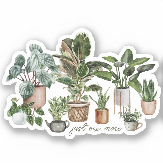 Schattige Nog één Plant Quote Vinyl Sticker (Voorkant)