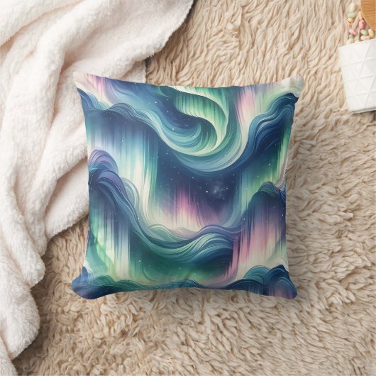 Schattige Noorderlicht Ontwerp, Marine, Groen, Paa Kussen (Deken)