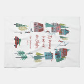 Schattige Noords schaatsdorp Theedoek (Horizontaal)