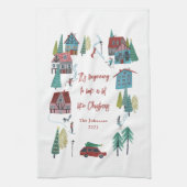 Schattige Noords schaatsdorp Theedoek (Verticaal)