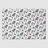 Schattige Noords schaatspatroon van het dorp Kerst Tissuepapier (Voorkant)