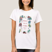Schattige Noords skidorp kerstfeest T-shirt (Voorkant)