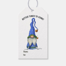 Schattige Noordse Kerstkabouter Cadeaulabel