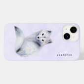 Schattige Noordse Vos met Bloemmarkeringen Case-Mate iPhone Case (Achterkant (horizontaal))