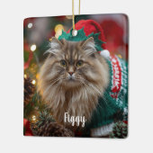 Schattige Noors Bos Kerstfeest gepersonaliseerd Keramisch Ornament (Links)