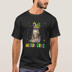 Schattige Noorse Boskat Kat Carnaval Masker Mardi T-shirt