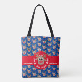 Schattige North Pole Sleigh Team Crew rendierpatro Tote Bag (Achterkant)