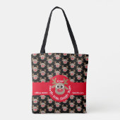 Schattige North Pole Sleigh Team Crew rendierpatro Tote Bag (Achterkant)