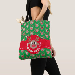 Schattige North Pole Sleigh Team Crew rendierpatro Tote Bag