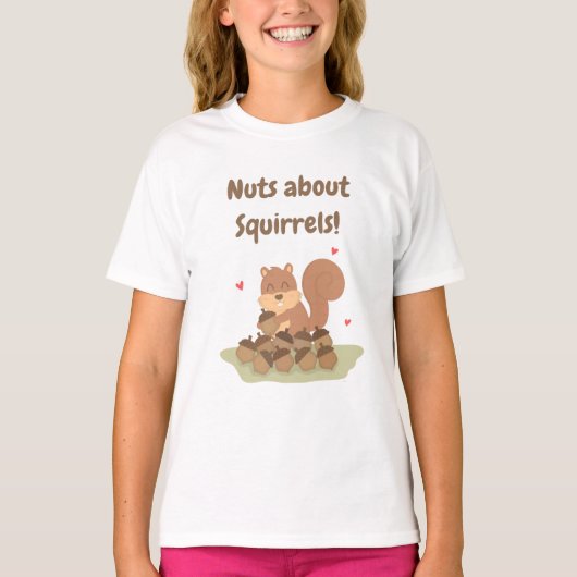 Schattige Noten Over Eekhoorns Grappig T-shirt (Voorkant)