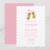 Schattige Noten Verliefd Op Elkaar Roze Trouw Verl Kaart (Voorkant / Achterkant)