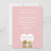 Schattige Noten Verliefd Op Elkaar Roze Trouw Verl Kaart (Voorkant)