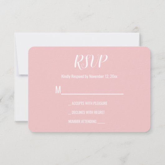 Schattige Noten Verliefd Op Elkaar Roze Whimsical  RSVP Kaartje (Achterkant)