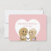 Schattige Noten Verliefd Op Elkaar Roze Whimsical  RSVP Kaartje (Voorkant)