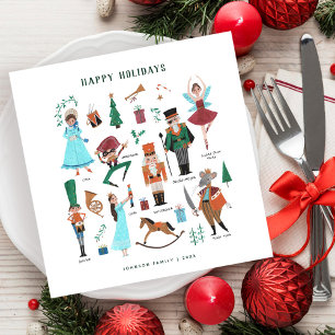 Schattige notenkraker ballet Kerstmis Servet