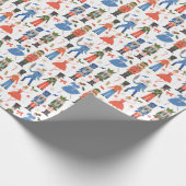 Schattige Notenkraker Ballet Pattern Christmas Cadeaupapier (Hoek)
