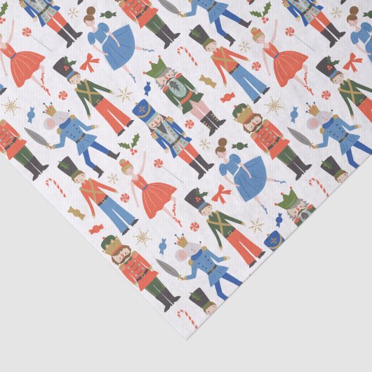 Schattige Notenkraker Ballet Pattern Christmas Tissuepapier (Detail)