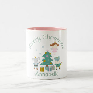 Schattige Notenkraker Kerstmis met eigen naam Tweekleurige Koffiemok