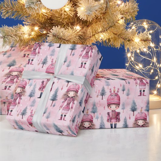 Schattige Notenkraker Kerstpatroon Cadeaupapier (Feestdagen)