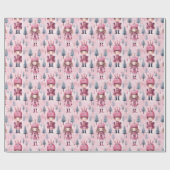 Schattige Notenkraker Kerstpatroon Cadeaupapier (Vlak)