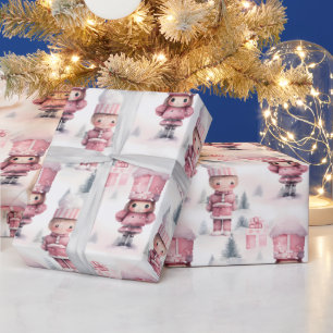 Schattige Notenkraker Kerstpatroon Cadeaupapier