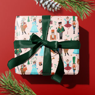 Schattige Notenkraker Roze Kerstvakantie Cadeaupapier