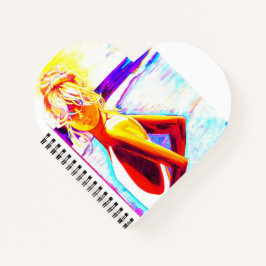 SCHATTIGE NOTITIEBLOK, HARTVORMIG, COOL LEUK KLEUR NOTITIEBOEK