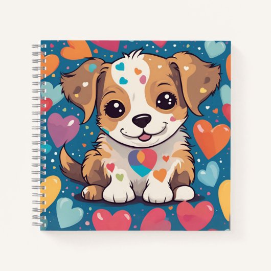 "Schattige notitieboek met hartjes op de achtergro (Voorkant)