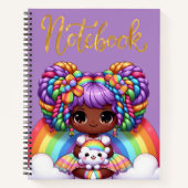 Schattige notitieboek/Schattig Regenboog chibi mei Notitieboek (Voorkant)