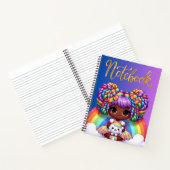 Schattige notitieboek/Schattig Regenboog chibi mei Notitieboek (Binnen)