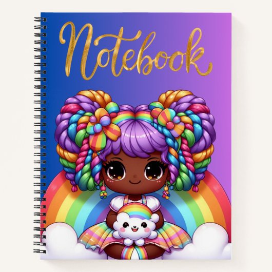 Schattige notitieboek/Schattig Regenboog chibi mei Notitieboek (Voorkant)