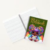 Schattige notitieboek/Schattig Regenboog chibi mei Notitieboek (Binnen)