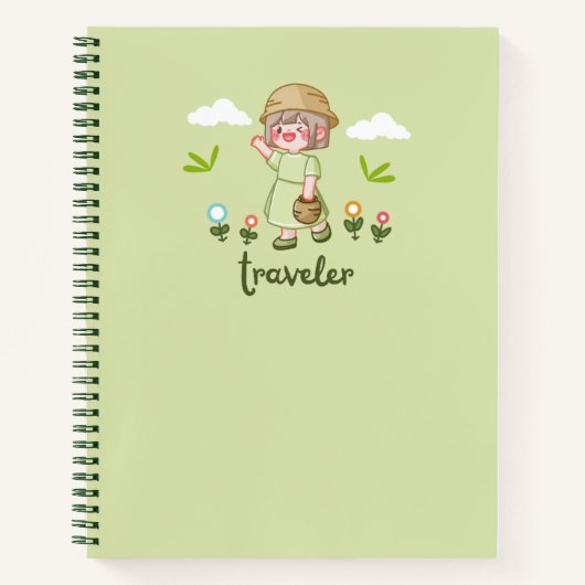 Schattige notitieboek voor reizigers 💚✨✈🌲 (Voorkant)