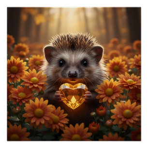 Schattige novemberegel met topaas hart perfect poster