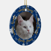 Schattige Nu en Dan 2 Foto Huisdier Kerst Ornament (Rechts)