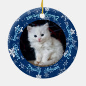 Schattige Nu en Dan 2 Foto Huisdier Kerst Ornament (Achterkant)