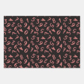 Schattige nummers Zwarte Roos Goud Patroon Wiskund Inpakpapier Vel (Voorkant 3)